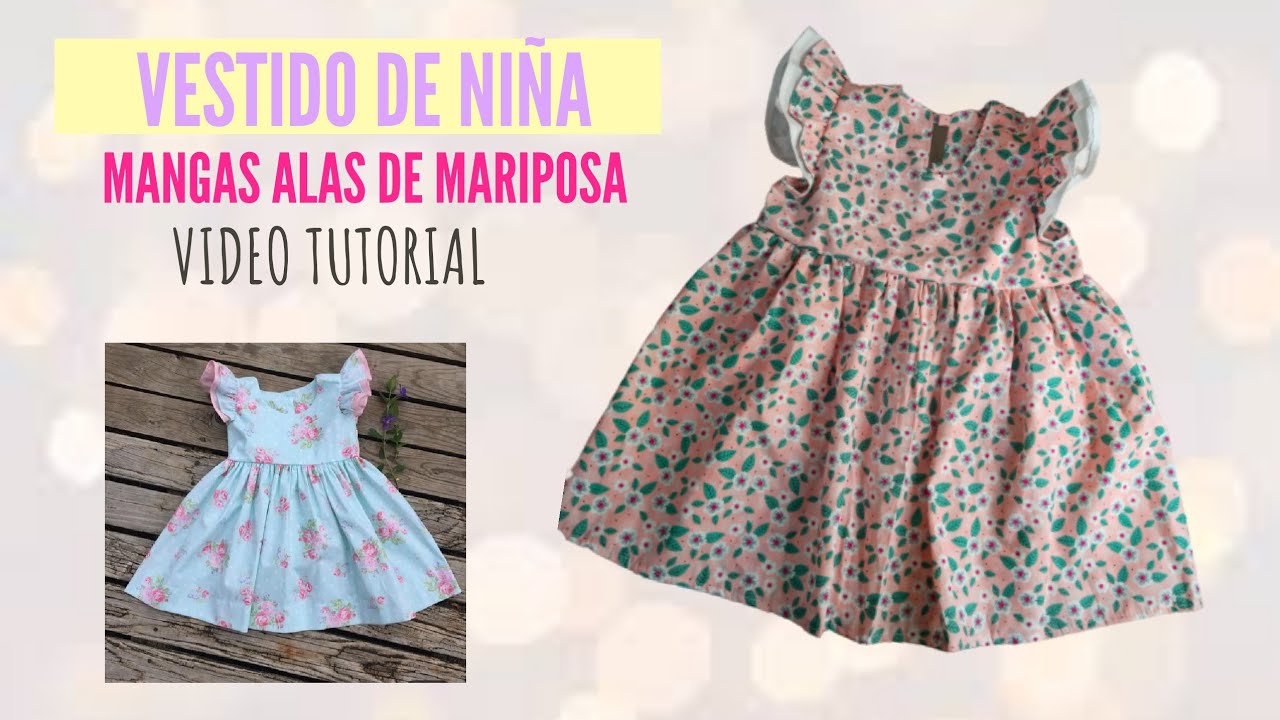 Vestido de niña con mangas mariposa