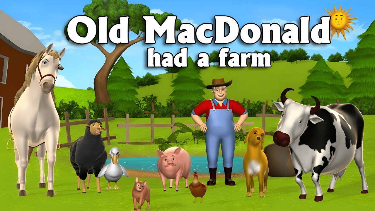 Old MacDonald Farm Song | 3D Cartoon Nursery Rhymes & Kids Songs #OldMacDonald