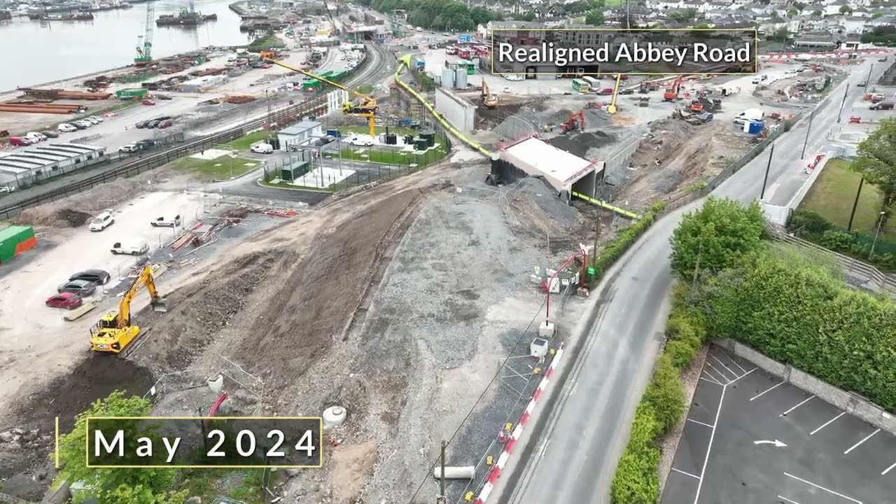 Drone footage illustrating North Quays public infrastructure works, May 2024
