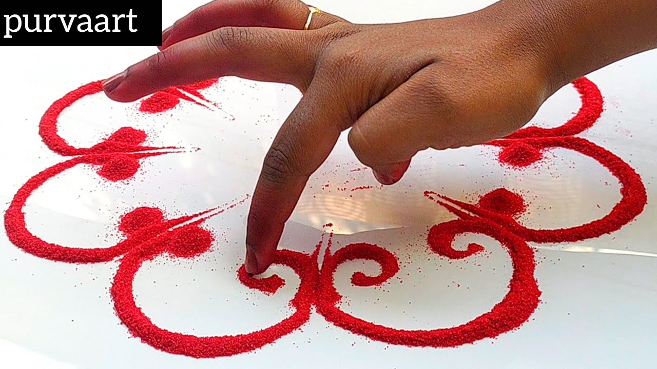 Simple Beautiful Rangoli Design | Trending 2026 | Beginner Friendly Step by Step🌼