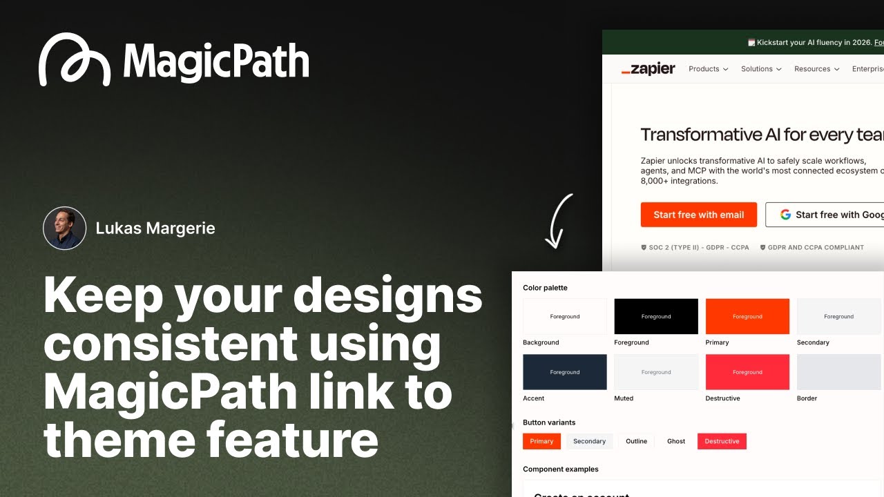 Keep your designs consistent using the MagicPath link to theme feature