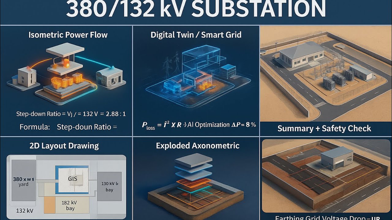 Full Description &ndash; 380 kV BSP Substation Visualization (with Formulas & Examples)
