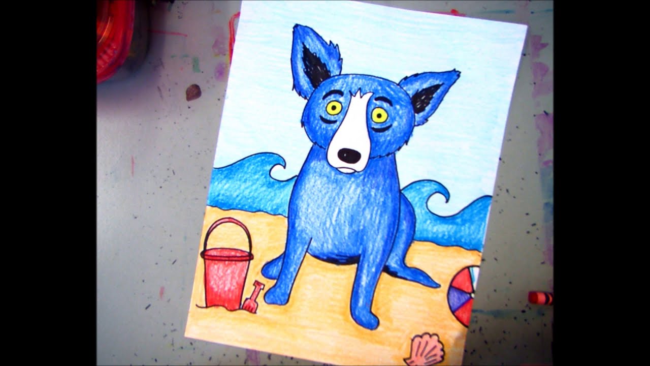 HOW TO DRAW YOUR OWN BLUE DOG:  Inspired by George Rodrigue's Blue Dog.