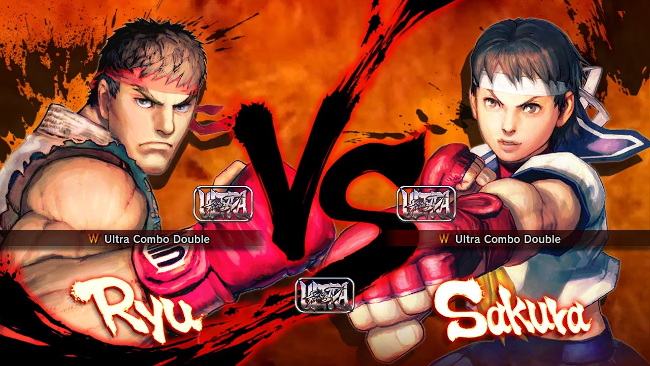 Ultra Street Fighter IV Versus Mode Ryu vs Sakura Hardest Fight (Japenese Vocie)