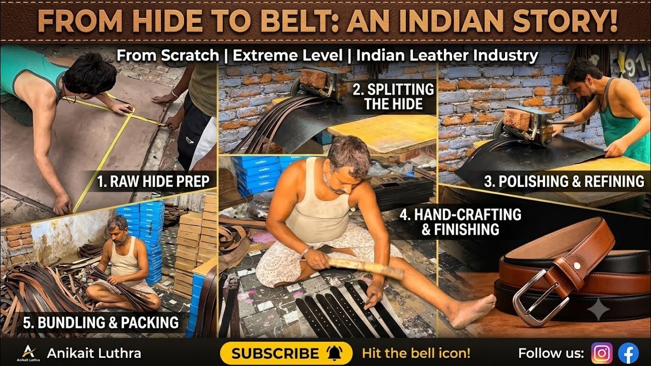 Leather Belt Making From Scratch at Extreme Level in Factory Of Kanpur | Indian Factory