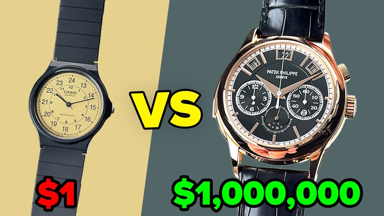 Часы за 1 доллар против 1 000 000 долларов (Casio против Patek Philippe)