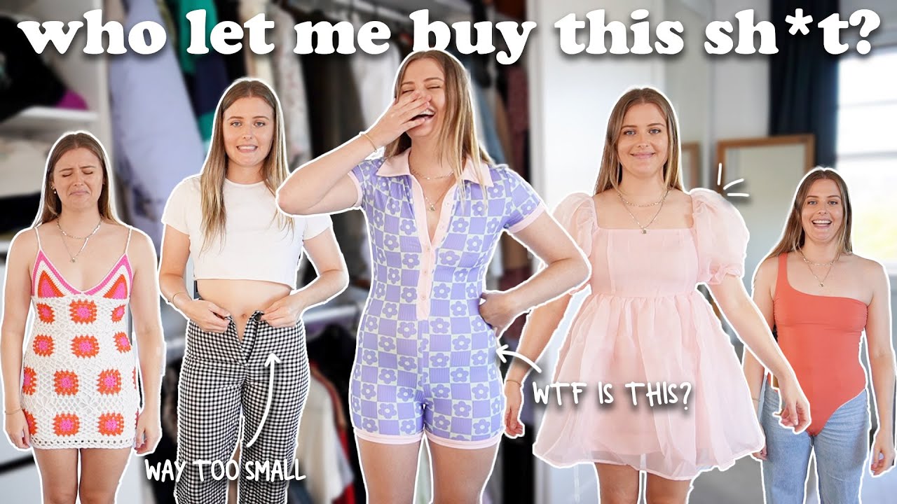 trying on every single item of clothing i own *EXTREME CLOSET CLEAN OUT 2022*