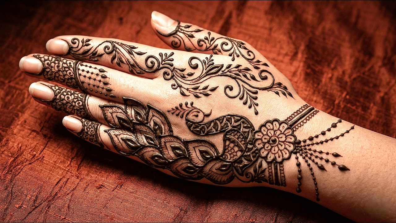 Floral Peacock Backhand Mehndi Design #mehndi  #floralmehndi #backhandmehndi #peacock  #viral