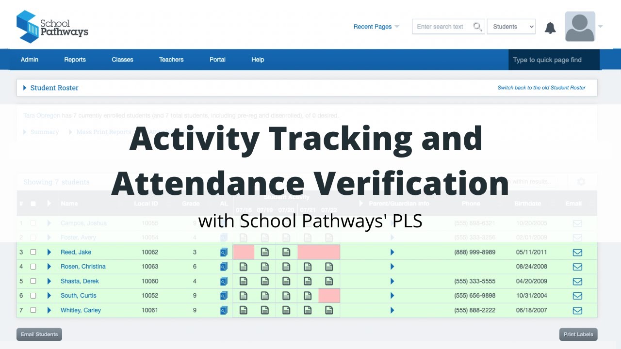 Activity Tracking and Attendance Verification for Independent Study with School Pathways
