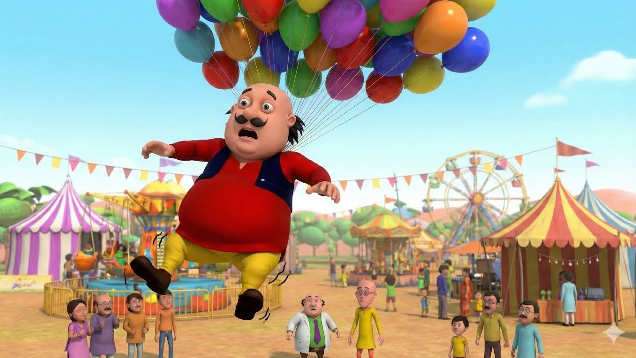 मोटू हवा में लटका कैसे? Motu Patlu: Motu VS John Epic AIR BATTLE at the Carnival!  New Funny Episode