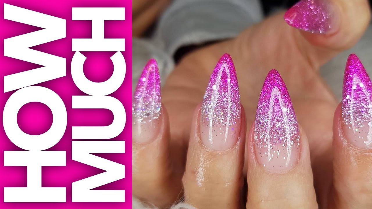 How Much - Valentines Glitter Ombre Nails - Acrylic Nails/Airbrush