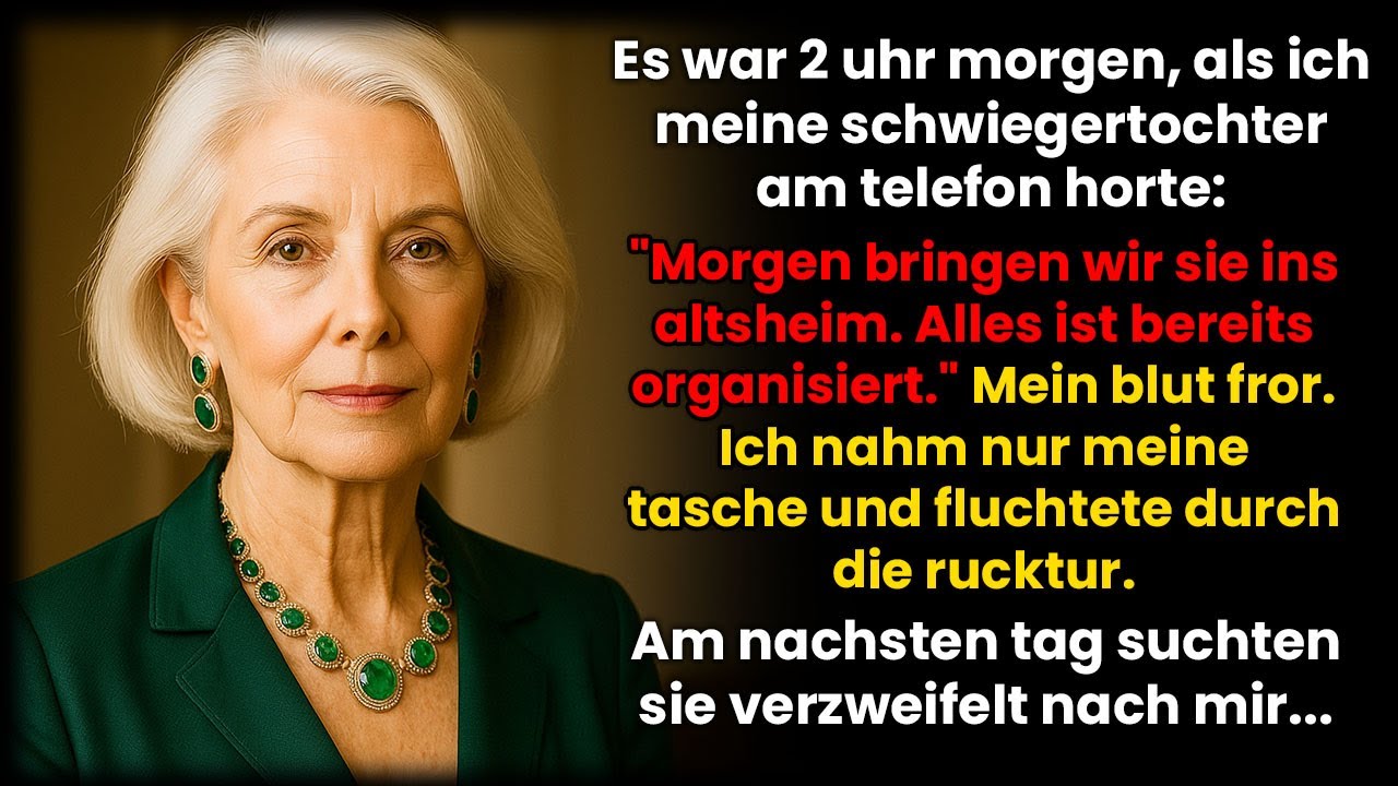 Ich floh nachts aus dem Haus meines Sohnes, nachdem ich den Plan seiner Frau für mich hörte…