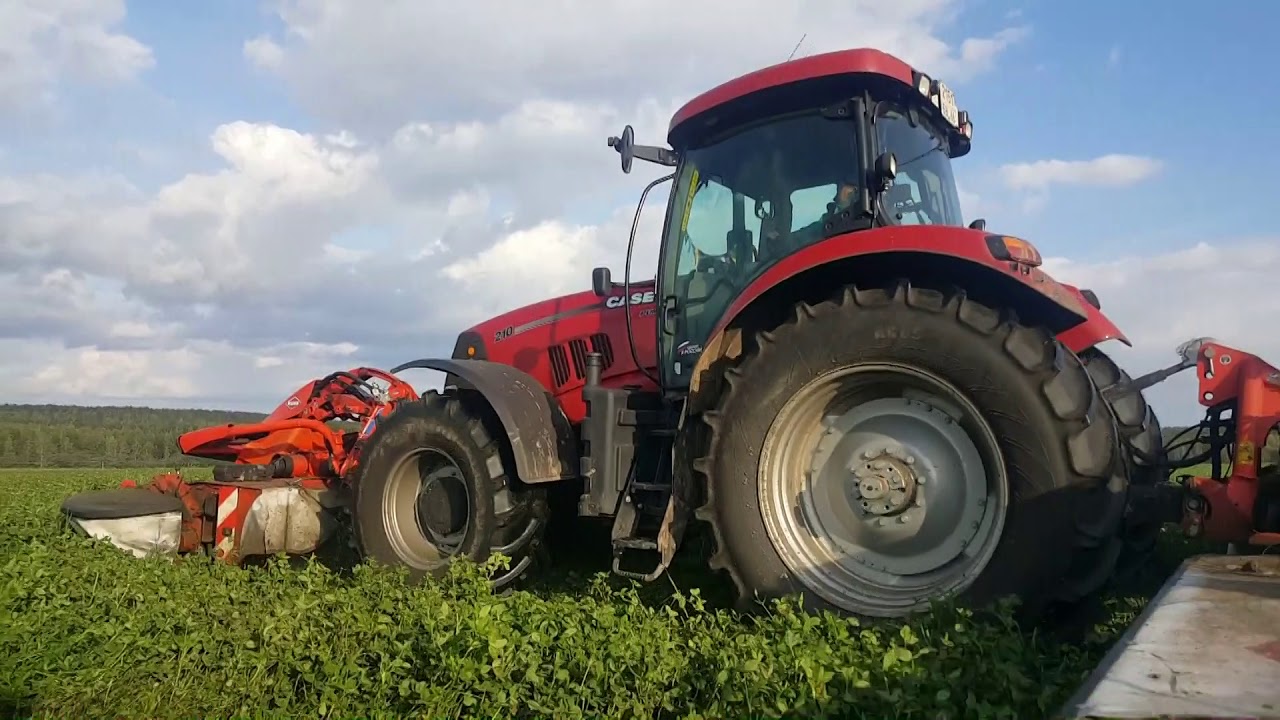 Заготовка сенажа, 2 укос клевера: KUHN FC 8830, Merge Max 950, Case IH Puma 210. MTZ-1221