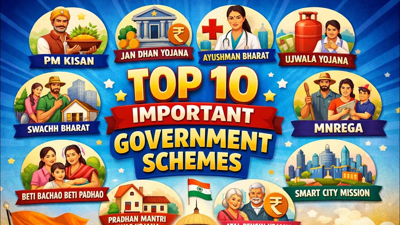 Important Government Schemes for competitive exams #governmentjobs #studyhardworkmotivation 