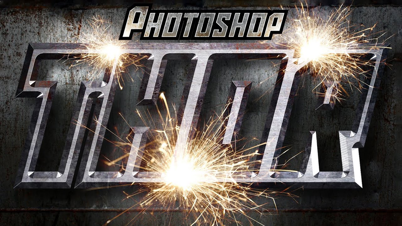 Photoshop: How to Create a Powerful, Metal Text Effect with Explosive Sparks!