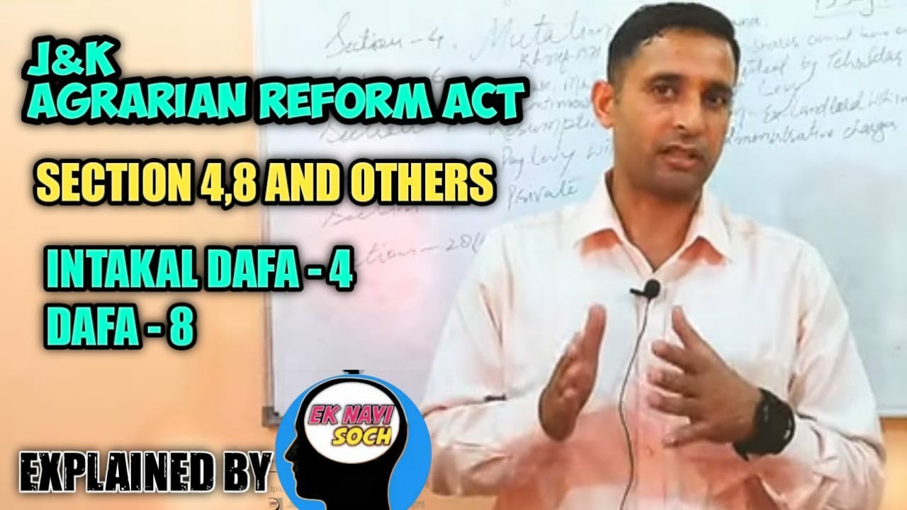 J&K Agrarian Reforms Act 1976|| section 4 & Section 8|| Other revenue information