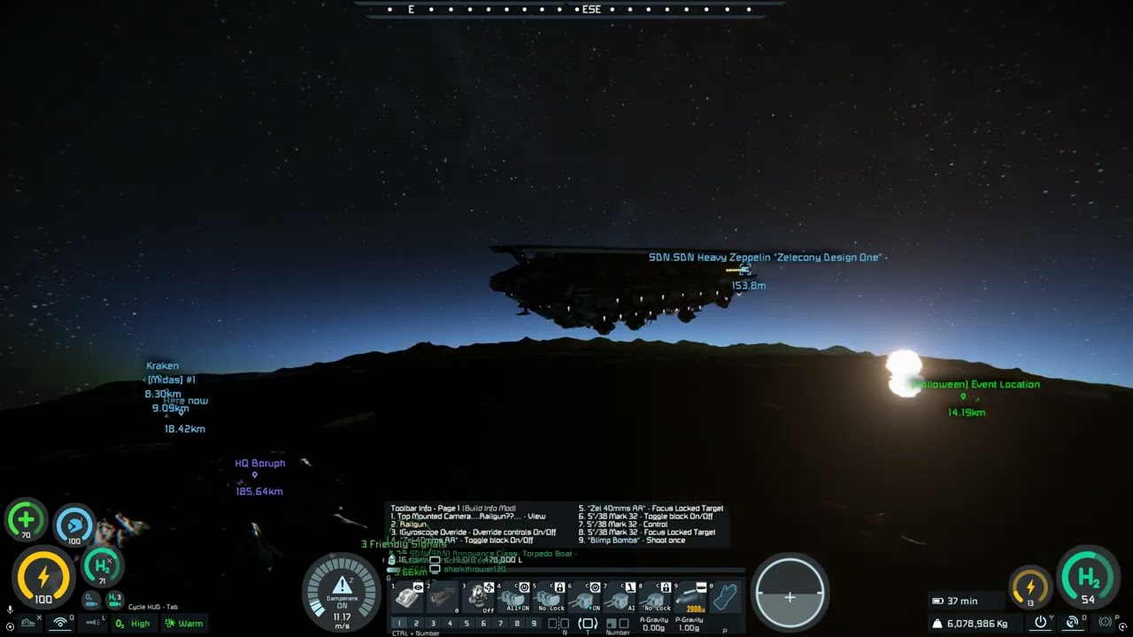 Sinking a Battleship with five inch guns (Space engineers Naval PvPvE)
