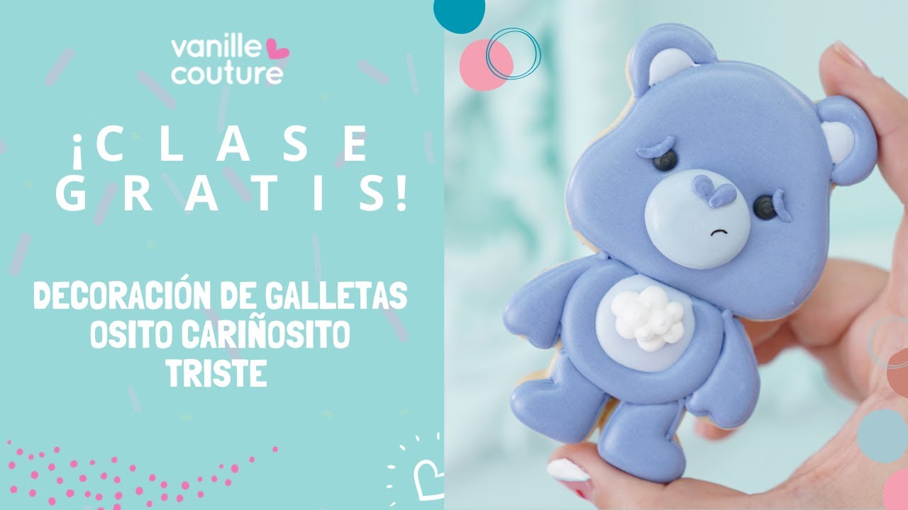 Decoración de galletas osito cariñosito triste 🧸🥺💙