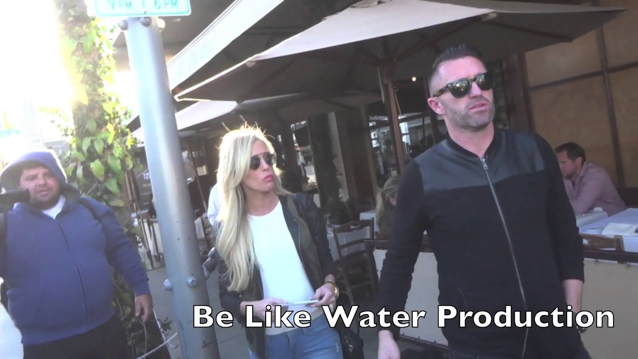 Robbie Keane has lunch with his beautiful wife, Claudine Palmer
