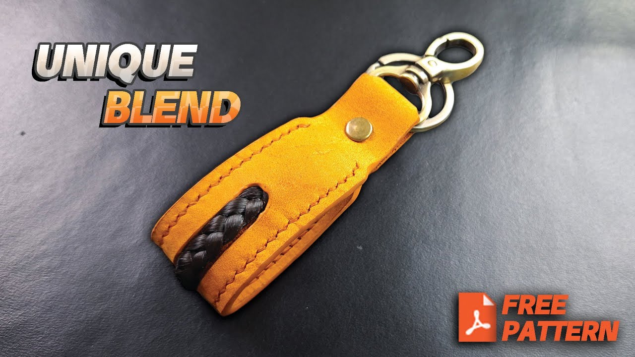 Making  a bespoke Leather And Hair Keychain,LeatherCraft Tutorial