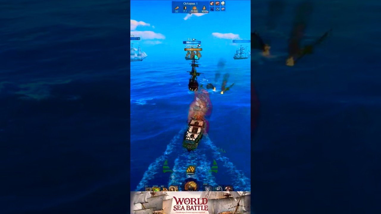 Полтава против Октопуса🐙 #wosb #worldofseabattle #seaofthieves #gaming