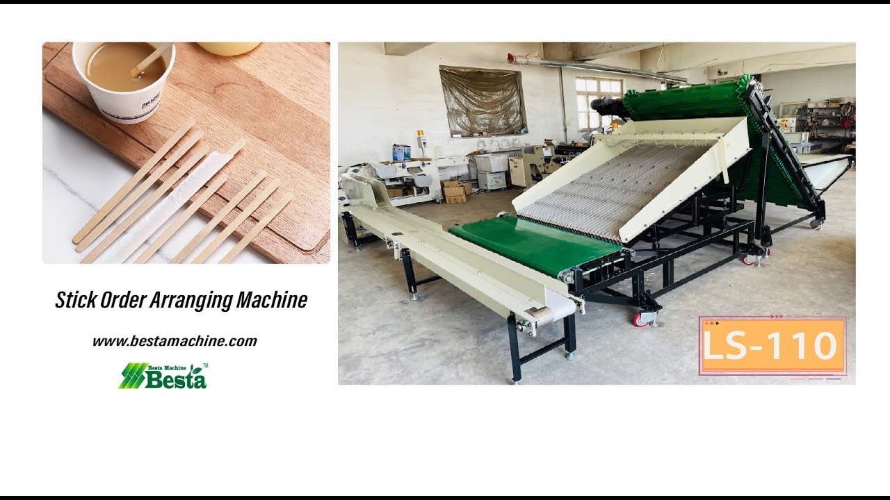 Wooden Coffee Stirring Stick Order Arranging Machine Video
