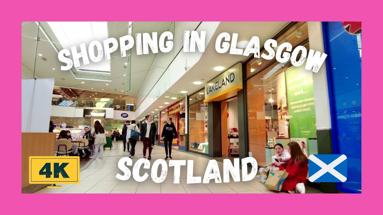 Shopping in Glasgow | Walking tour | Scotland | Binaural | ASMR | 4K | 🛍️