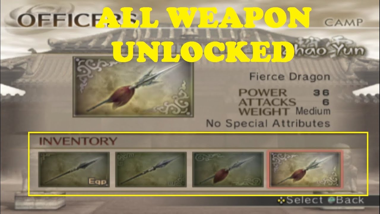 ALL WEAPON UNLOCKED V1 -  Dynasty Warriors 5
