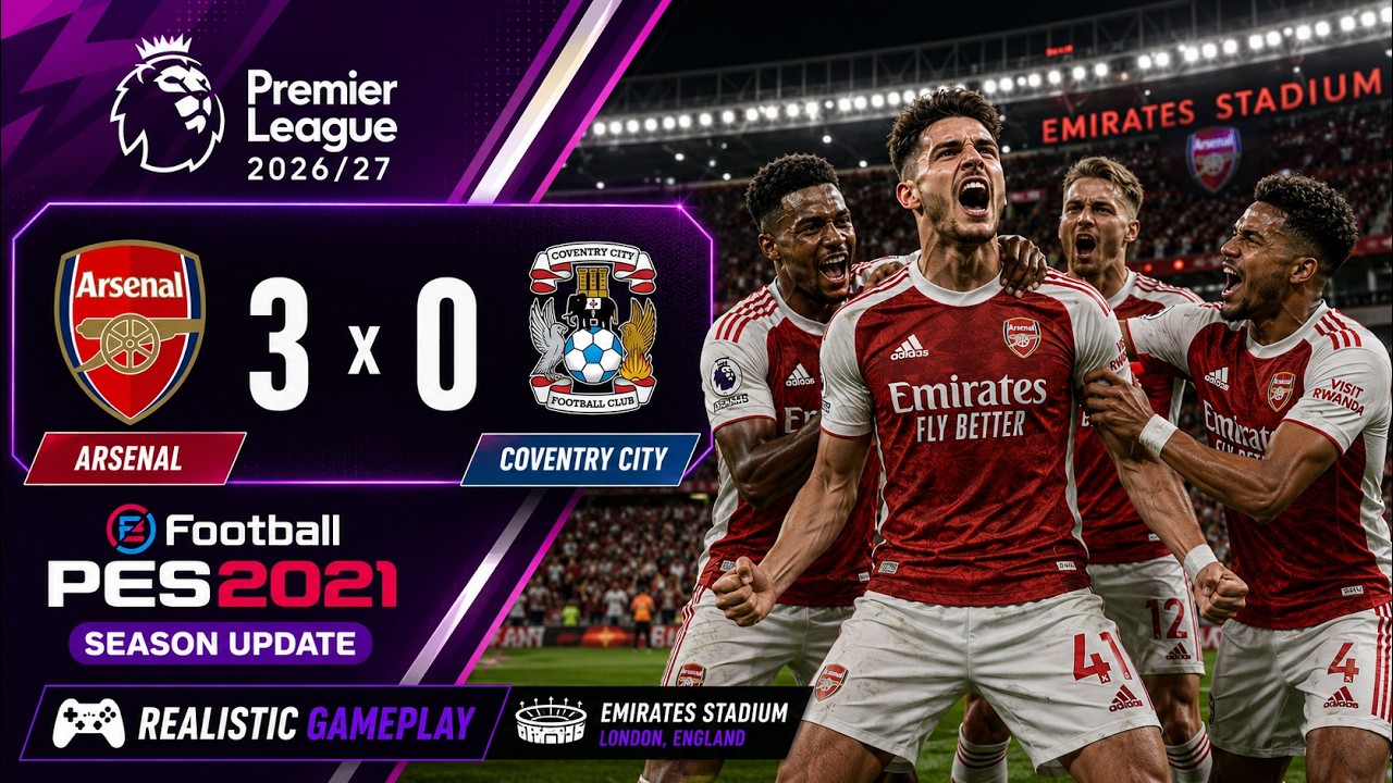 🔥 WE PLAYED EFOOTBALL PES 2021 AND SIMULATED ARSENAL'S PREMIER LEAGUE VICTORY IN THE 26/27 SEASON!