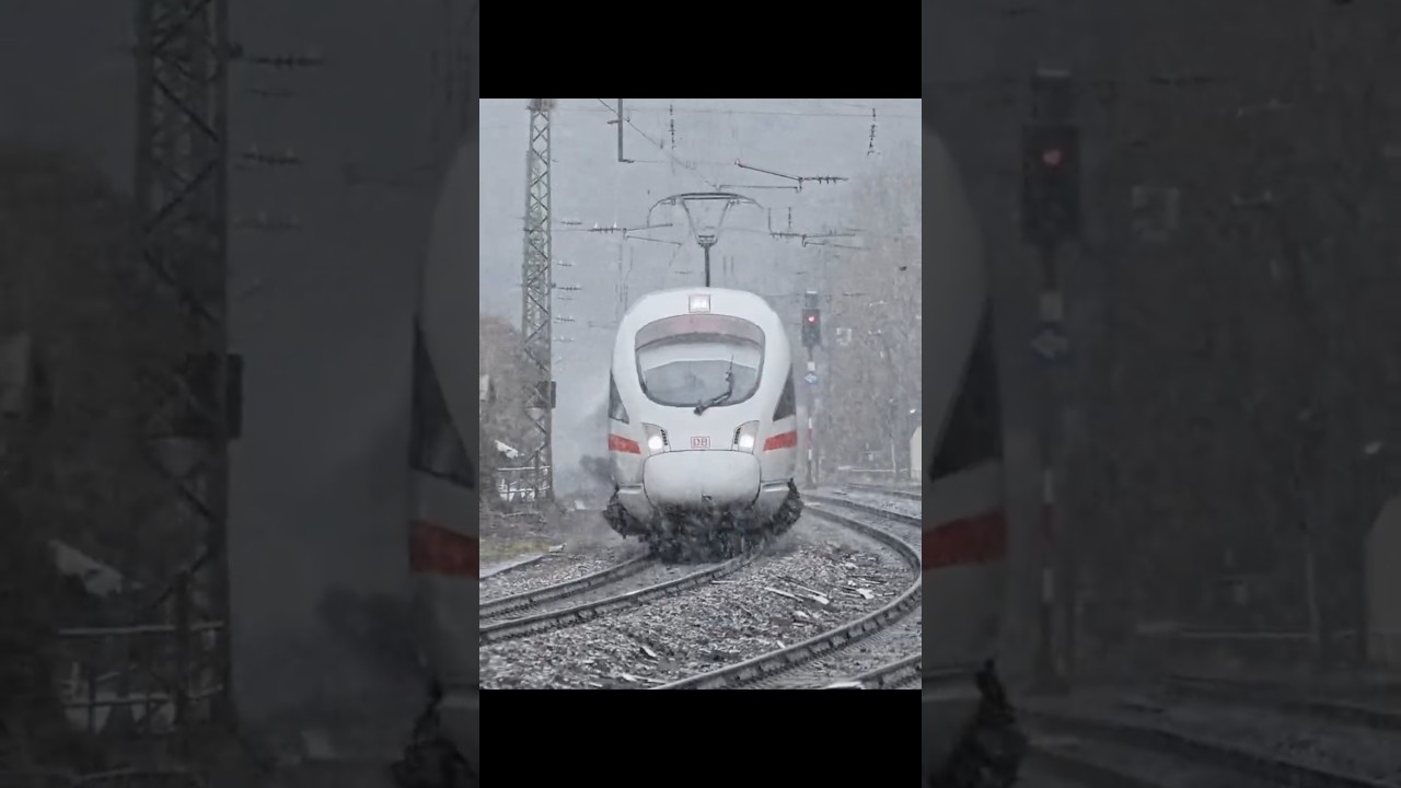 Doppeltraktion ICE T im Schneegestöber 