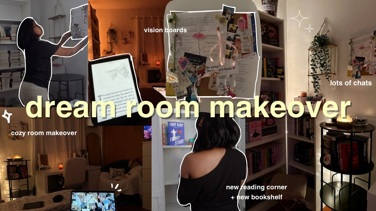 bookish room makeover + room tour 🧺🕯️📖 (reading corner, new bookshelves, redecorating, + more)