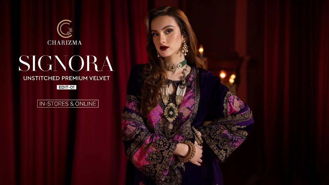Charizma Signora Unstitched Premium Velvet Collection 2024 | Charizma Luxury Velvet Collection 2024