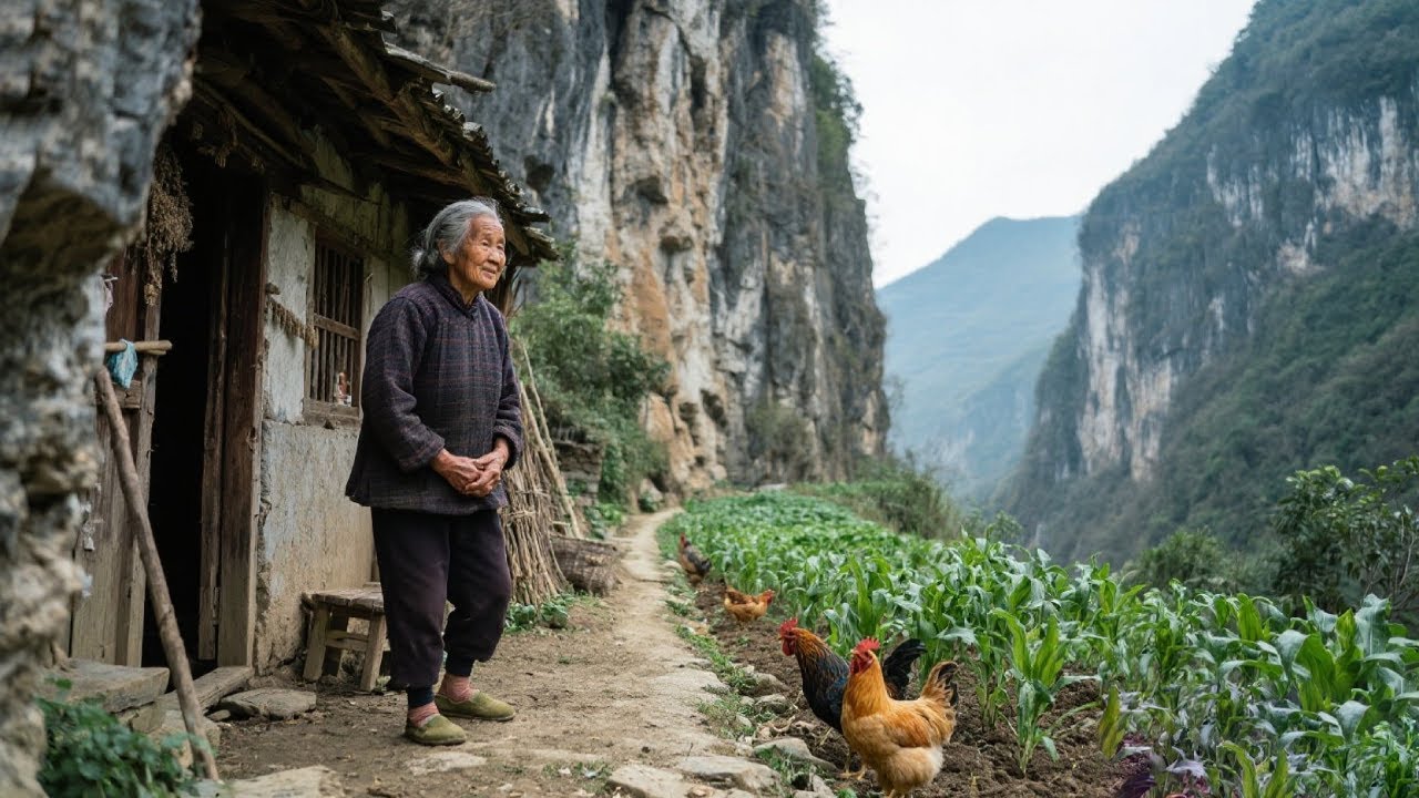 探访贵州深山脚下的狭长地带，68岁大娘独居在此，种地养鸡自给自足好不快活【乡村阿泰】