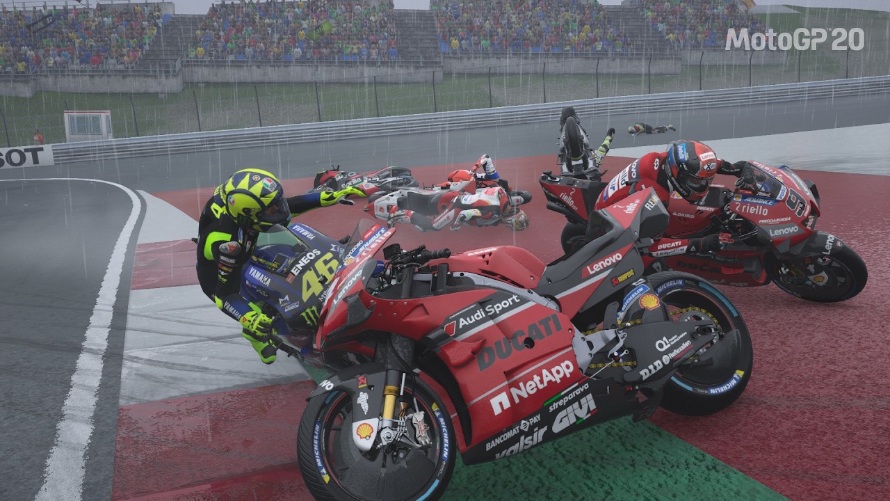 ROSSI BRUTAL HUJAN DERAS TABRAK SEMUA PEMBALAP
