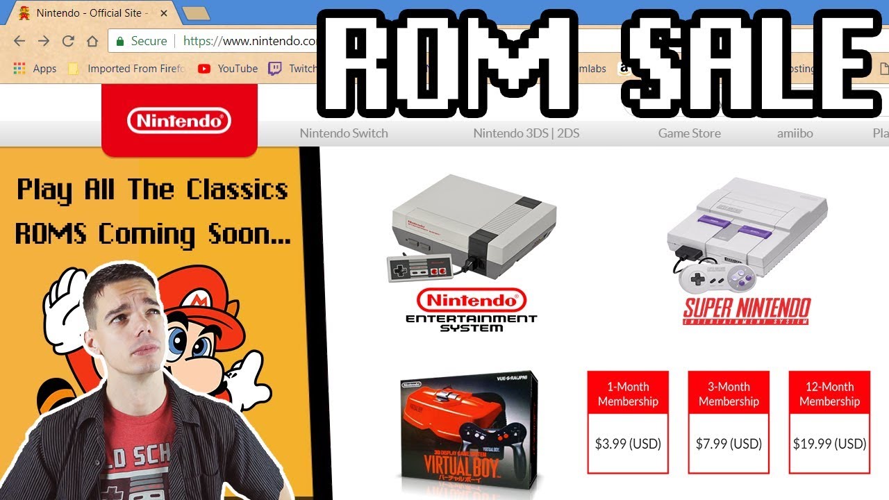 Official Nintendo ROM Website? ROMs For Sale???
