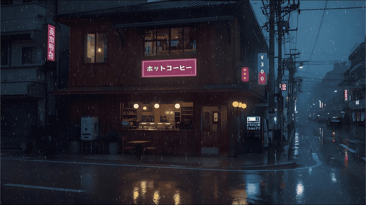 Silent Streets After Dark 🌧️ Japanese Rainy Night Lofi for Sleep, Calm, and Letting Go