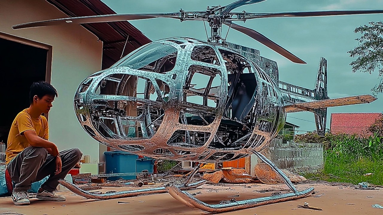 Mężczyzna buduje pełnowymiarowy helikopter od podstaw | DIY od początku do końca @Dodoan123