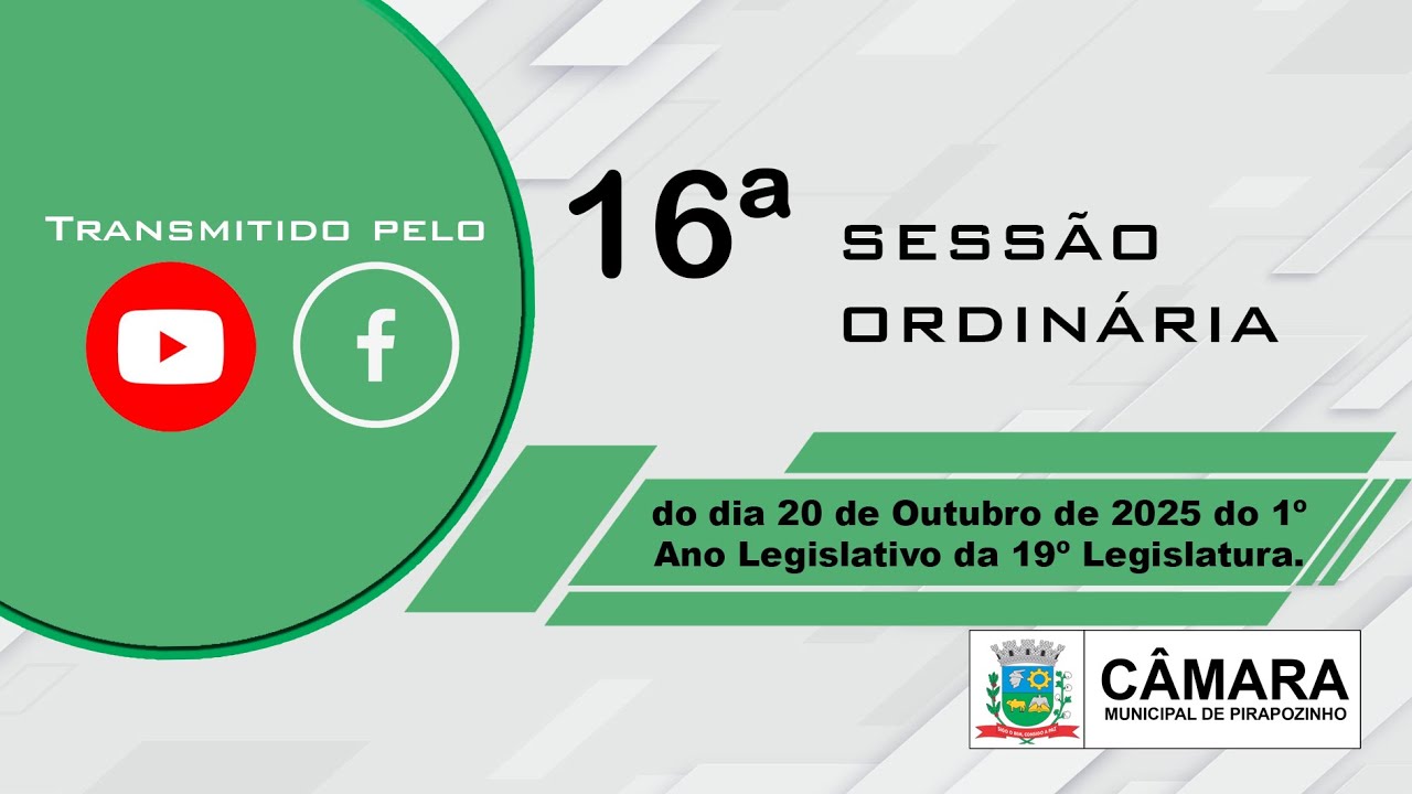 16ª Sessão Ordinária do dia 20 de Outubro de 2025