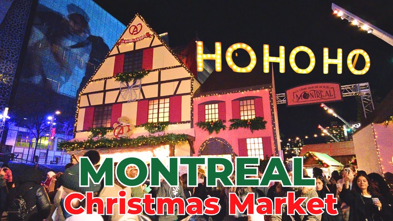 [4K] 🇨🇦 Montreal Christmas Magic | Walking Tour of Montreal Christmas Market & Decorations 🎅🎄