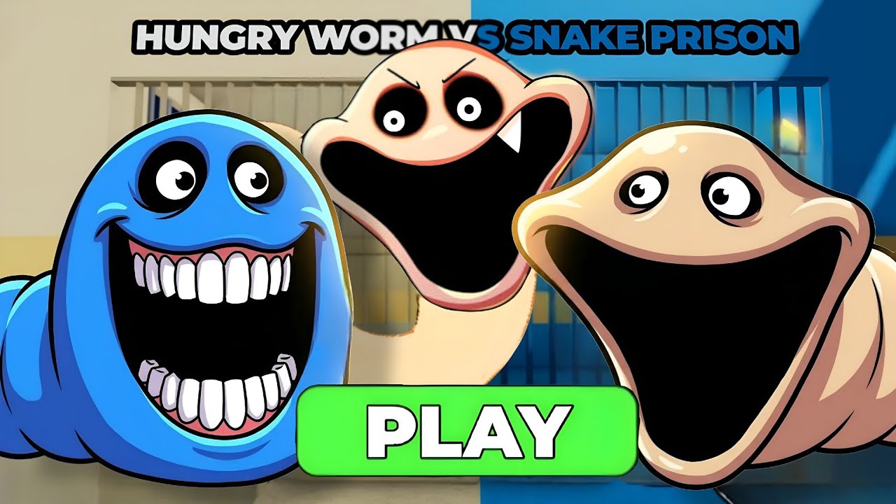 HUNGRY WORM VS HUNGRY SNAKE PRISON RUN! (OBBY) - Worm Escapes Hungry Trap Prison! | Goat Gaming