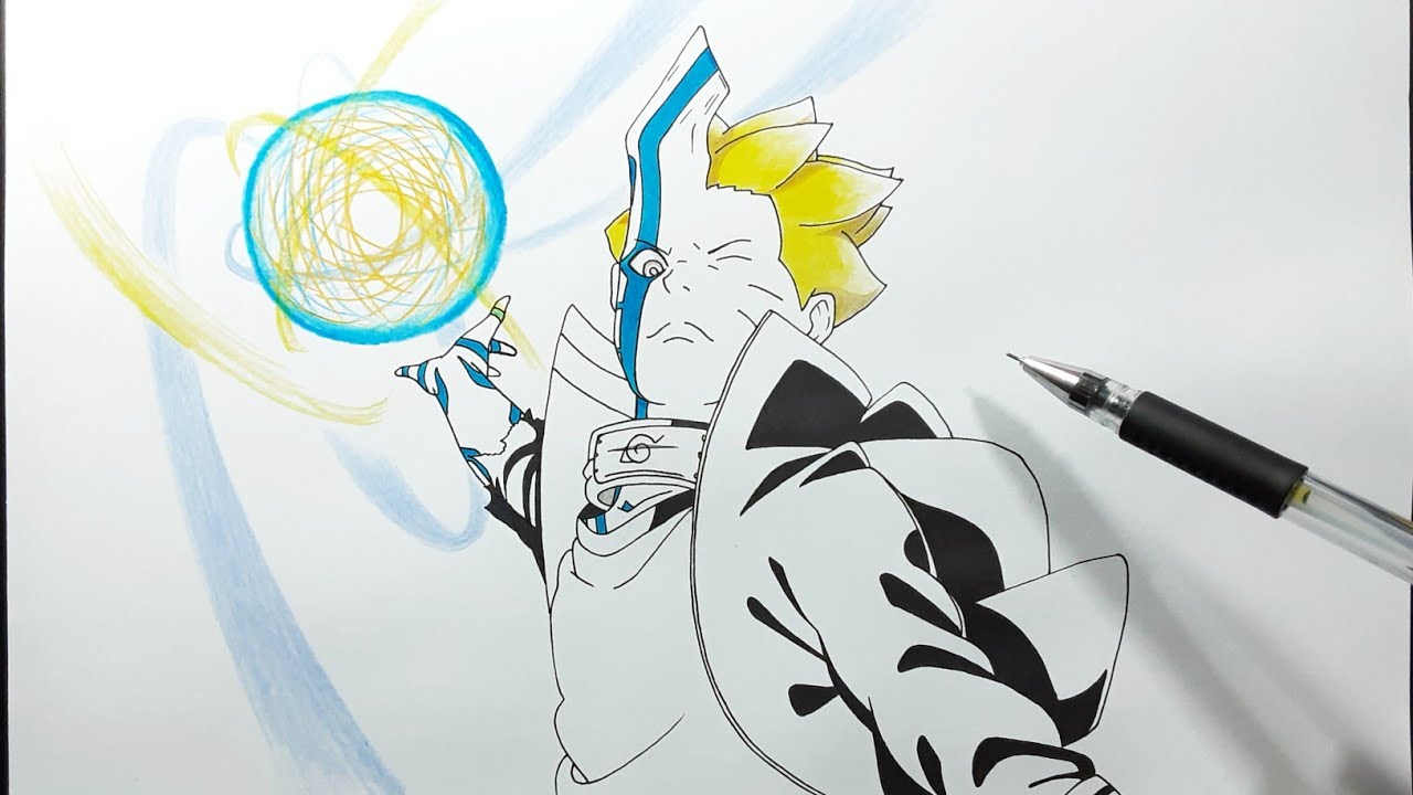 How to draw Boruto Otsutsuki Mode Rasengan | cách vẽ Borushiki