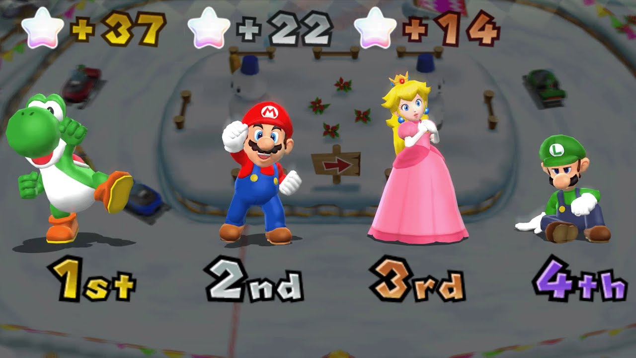 Mario Party 9 - Mario vs Luigi vs Yoshi vs Peach - Magma Mine