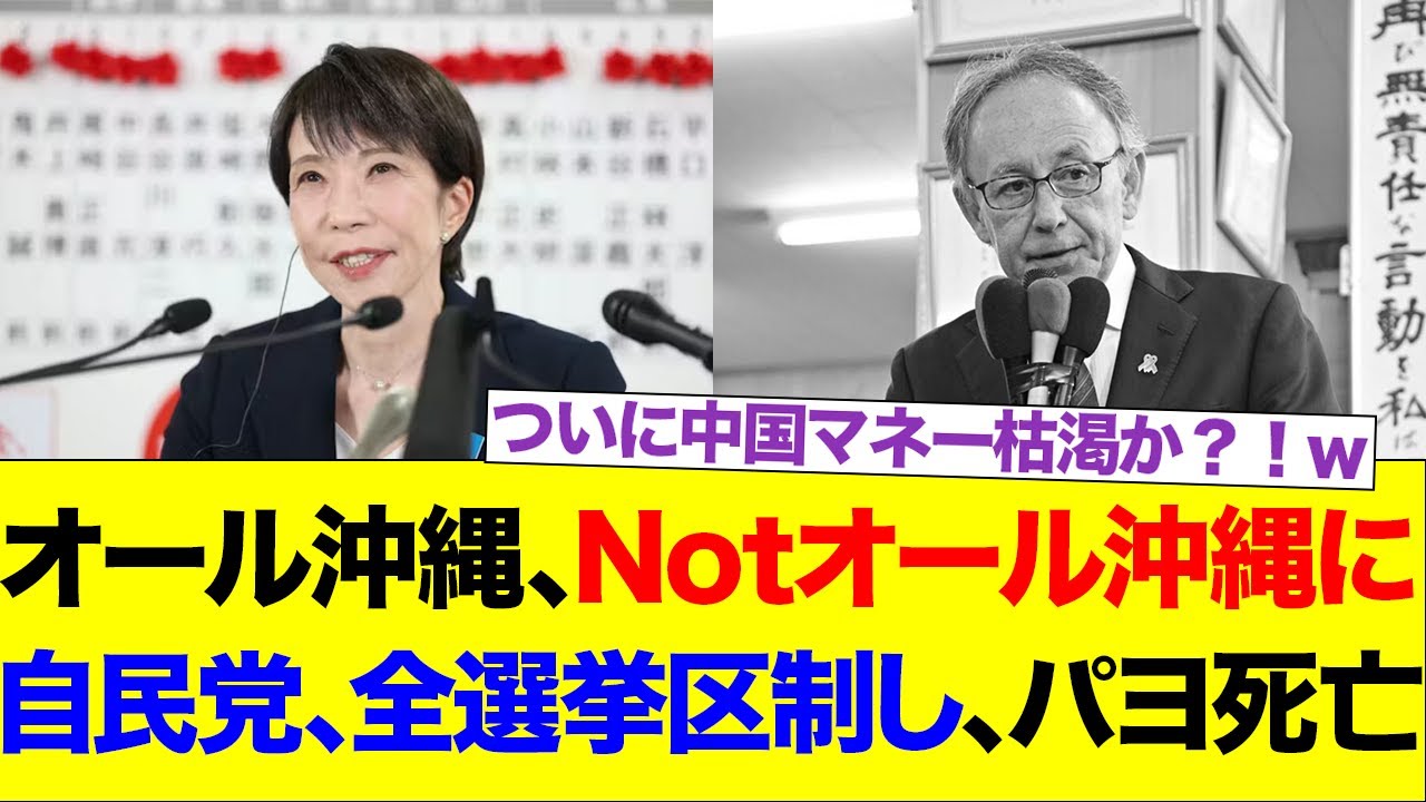 オール沖縄、Notオール沖縄に　自民党、全選挙区制し、パヨ死亡