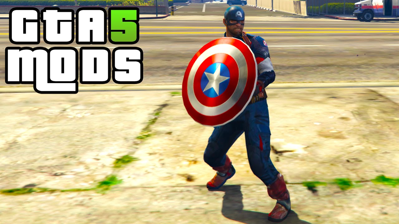 GTA 5 PC MODS - Captain America - Age of Ultron Suit & Shield