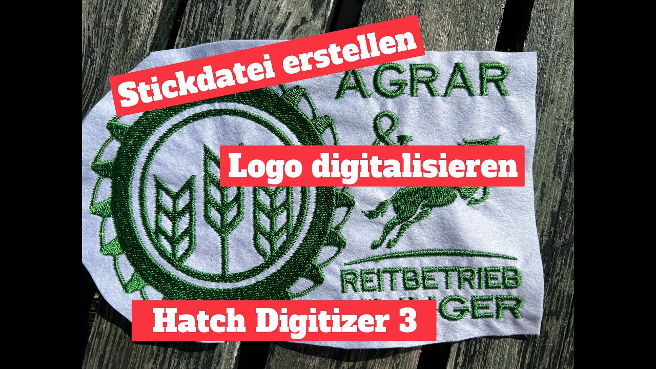 Stickdatei erstellen, Logo digitalisieren, Hatch 3, deutsch, german, Ergebnis am Ende