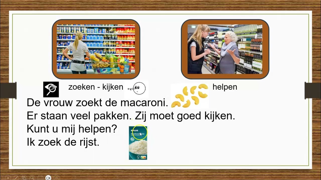 Eten NT2 praat mee boodschappen werkwoorden