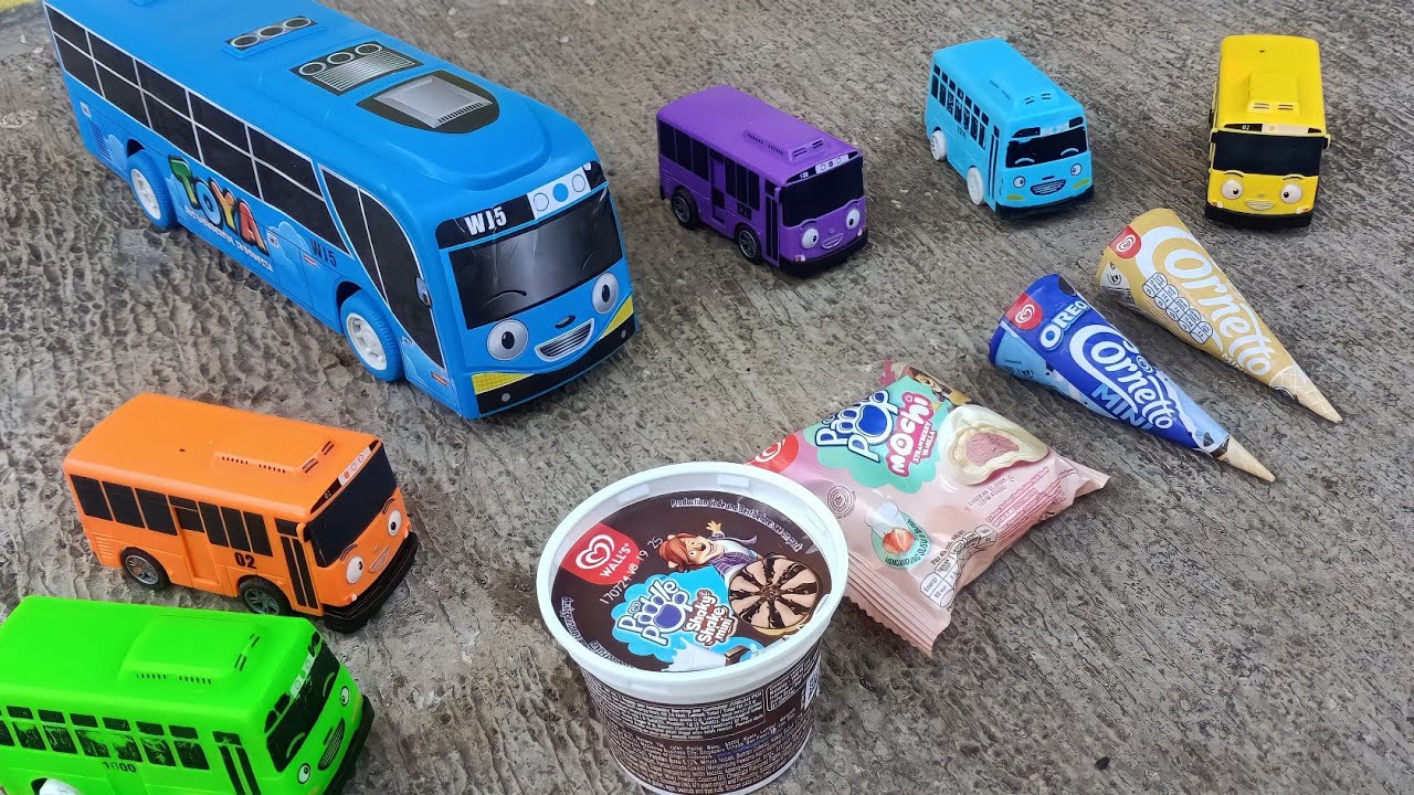 tayo makan es cream coklat