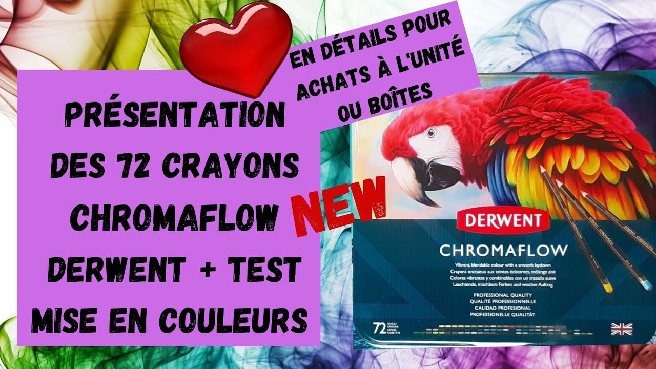 🎨 DÉTAILS DES 72 CRAYONS CHROMAFLOW DE DERWENT ET TEST MISE EN COULEURS🎨
