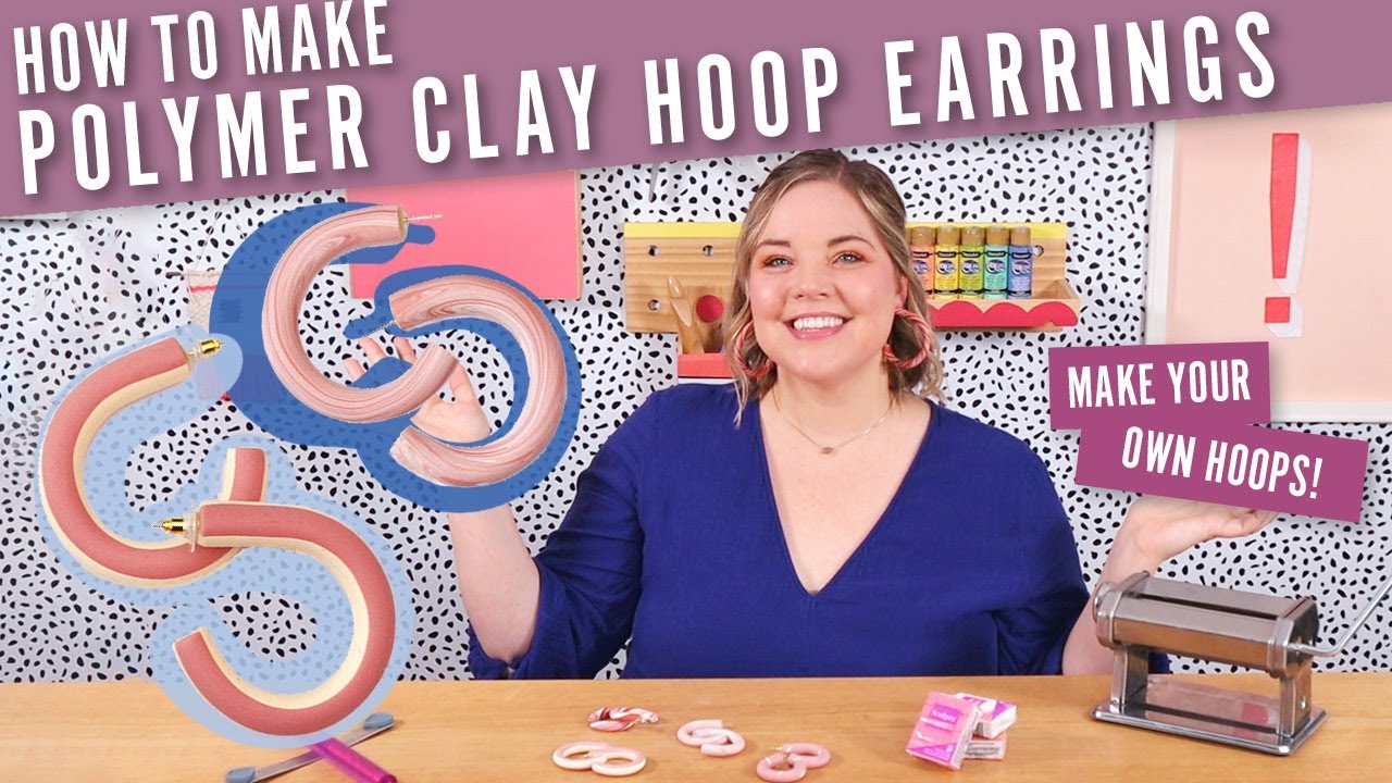 How to Make Clay Hoop Earrings with Oven Bake Clay