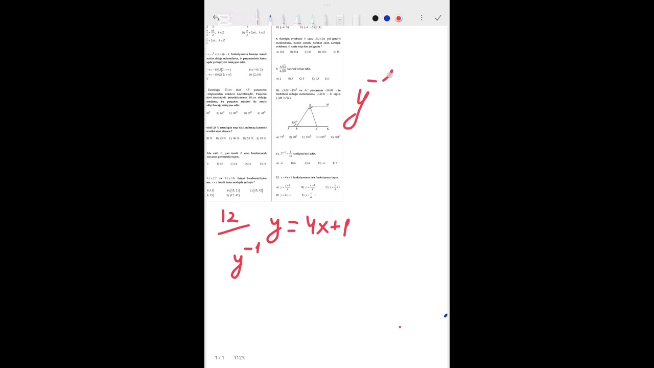 02.07.2020 Buraxılış imtahanı Riyaziyyat sualları.